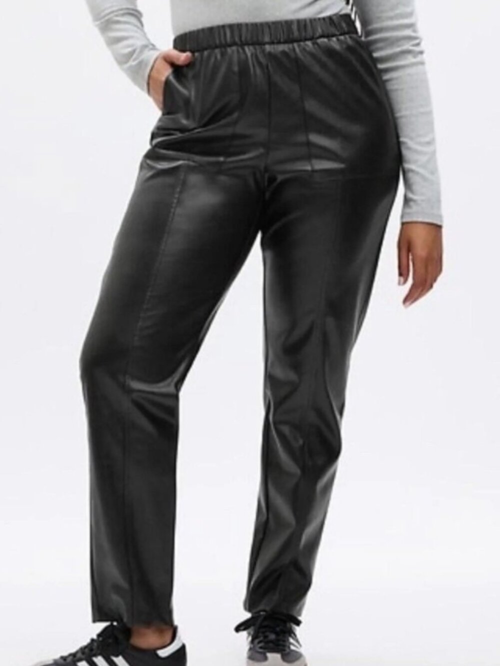 NWT Gap Faux Leather Ankle Pants Black XS